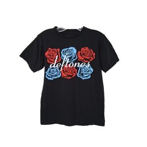 Deftones Roses‎ T Shirt Womens Medium Nu Metal Alt Metal Band Tee Skater Grunge